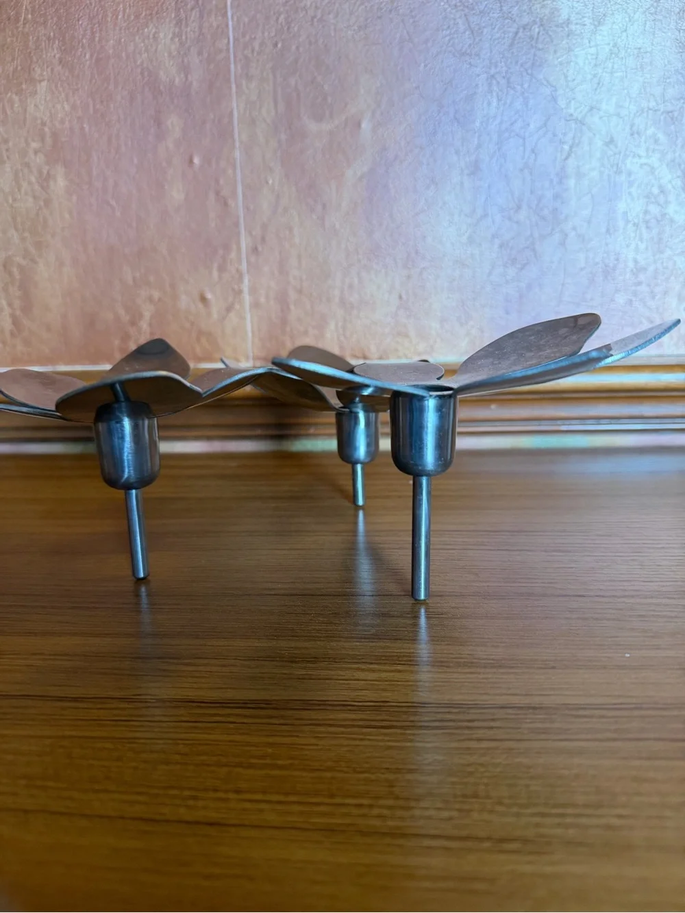 IKEA Stockholm Monika Mulder Three Flower Candle Holder Stainless